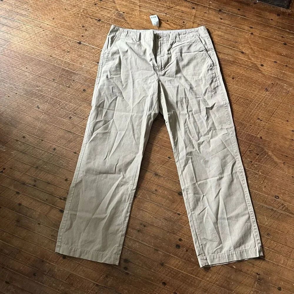 Banana Republic flat front tan 36x30 business casual pinstripe slacks